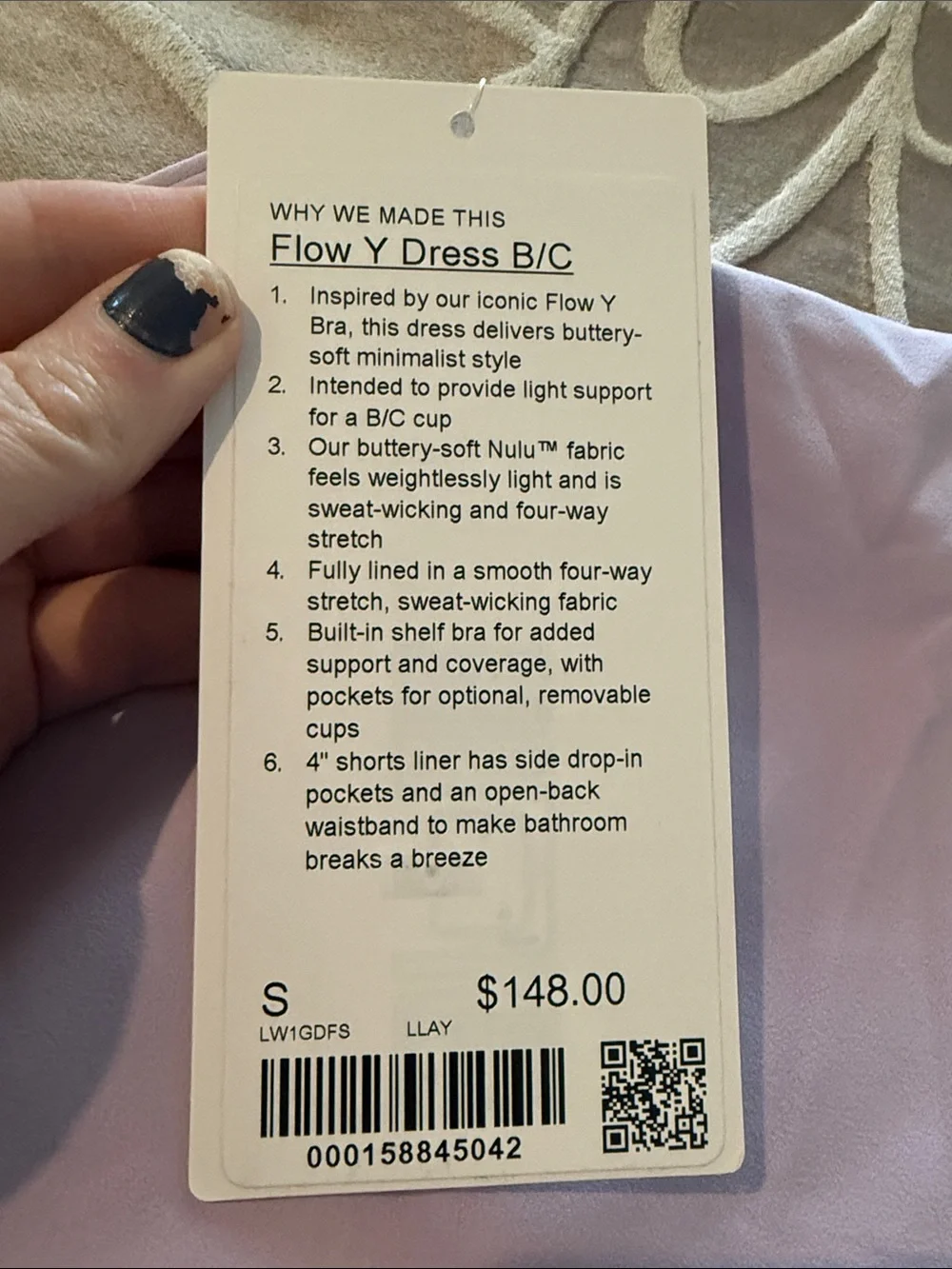 NEW lululemon Flow Y Dress Lilac Play Size Small
